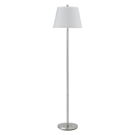 Brushed Steel Andros One Light Pedestal Base Floor Lamp -  CAL LIGHTING, BO-2077FL-BS
